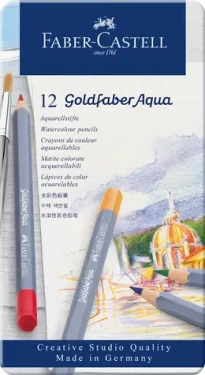 Faber-Castell Goldfaber Aqua 12 ks / Akvarelová pastelka / plechová krabička (114612)