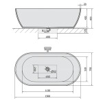 POLYSAN - REDUTA voľne stojaca vaňa liaty mramor 150x75x46cm, biela 72843