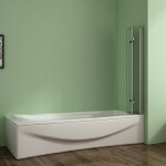 H K - Vaňová zástena S33 130x140cm - trojdielna sklopná, číre sklo SE-S33-130