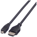 Roline HDMI prepojovací kábel Zástrčka HDMI-A, Zástrčka HDMI Micro-D 2.00 m čierna 11.04.5581 4K UHD, tienený HDMI kábel; 11.04.5581