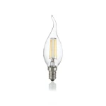 Ideal lux Classic Colpo Vento číra / LED filamentová žiarovka / E14 / BA35 / 4W / 430lm / 3000K / nestmievateľná (SKL000198914)