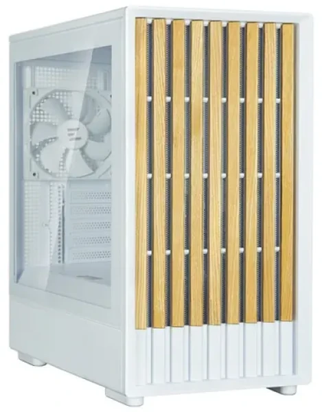 Zalman P10 Namu biela / PC skriňa / Mini Tower / 3x 120 mm fan / USB-A 3.0 / USB-C / drevené doplnky / bez zdroja (P10 Namu white)