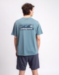 Patagonia M's Capilene® Cool Daily Shirt - Boardshort Logo Blue Sage - Light Blue Sage X-Dye L