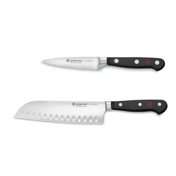 Wüsthof CLASSIC Sada nožov 2 ks / Santoku 17 cm + nôž na zeleninu 9 cm / kovaná oceľ / Solingen (1120160219)