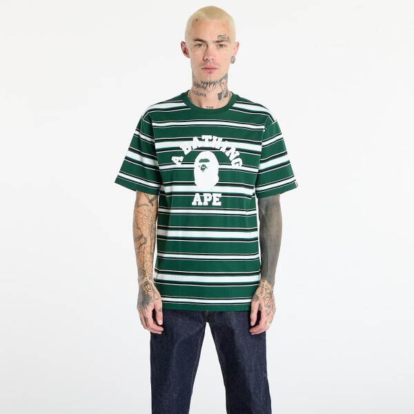 Tričko A BATHING APE College Stripe Tee Green M