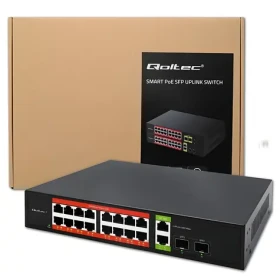 Switch PoE Gigabit 16x RJ-45 / Switch / 2x RJ-45 Uplink / 2x SFP / 1000 Mb/s (52292)