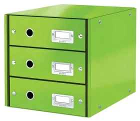 Leitz ClickStore 3 zásuvky zelená / Zásuvkový box / A4 / kartón / 28,6 × 28,2 × 35,8 cm (60480054)