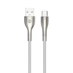 Forever Sleek Kábel USB-A (M) - USB-C (M) 1m biela / 3 A (5900495084293)