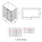 CERANO - Sprchový kout Santoro L/P - 6 mm - chrom, transparentní sklo - 120x70x195 - posuvný CER-425128