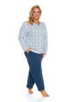 Dámske pyžamo 5282 modré plus - Doctornap Bílá 3XL