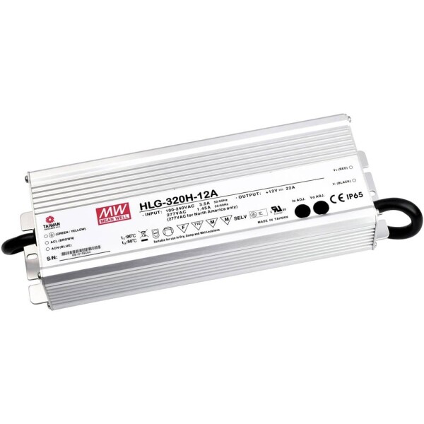 MEAN WELL HLG-320H-54A LED driver, napájací zdroj pre LED konštantné napätie, konštantný prúd 321 W 5.95 A 54 V/DC PFC spínacie obvod, ochrana proti prepätiu,; HLG-320H-54A