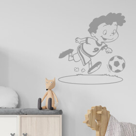 Veselá Stena Samolepka Chlapček futbalista Farba: šedá, Veľkosť: 40 x 43 cm