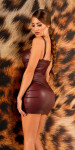 Sexy Koucla WetLlook PartyMinidress BORDEAUX Einheitsgroesse