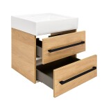 Kúpeľňová skrinka s umývadlom a čiernou úchytkou SAT Cube Way 60x53x46 cm dub Hickory mat CUBE46C602DHSATCW CUBE46C602DHSATCW
