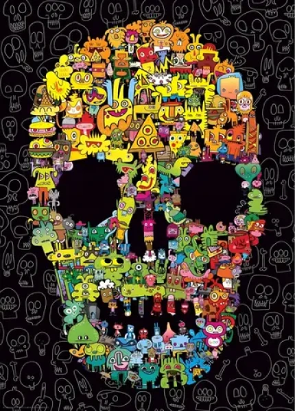 HEYE Puzzle Pens are my Friends: Doodle Skull