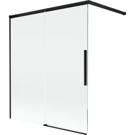MEXEN/S - Rox vaňová zástena 2-krídlová posuvná 140 x 150, transparent, čierna 8C9-140-003-70-00