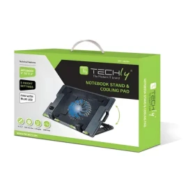 Techly Chladiaca podložka pre notebooky do 17,3" / Chladiaca podložka / ventilátor 14 cm / USB / podsvietenie (106244)