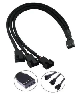 1stCool PWM-SPLIT-3 / Rozbočovač PWM ventilátorov / 1x 4pin - 3x 4pin / 25 cm / opletený (PWM-SPLIT-3)