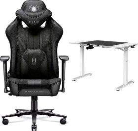 Diablo Chairs X-PLAYER 2.0 Normal Size Czarny + EGON 1100 Białe 110 cmx60 cm
