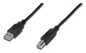 Digitus USB 2.0 kábel AB čierny 5 m / PC kábel USB / A(M) - B(M) / tienený (AK-300105-050-S)