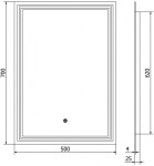MEXEN - Taco zrkadlo s osvetlením 50 x 70, LED 6000K, 9805-050-070-611-00