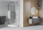 MEXEN/S - Rio štvrťkruhový sprchovací kút 70 x 70, dekor/mráz, chróm + vanička Rio 863-070-070-01-20-4710