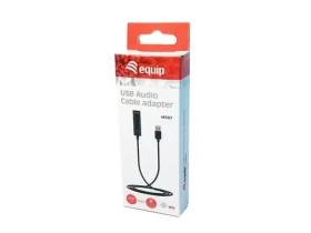 Equip USB-A - Jack 3,5mm čierny / USB audio adaptér / DAC / ovládanie hlasitosti / 0,46 m (245321)