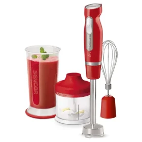 Sencor SHB 4464RD-EUE3 červená / Tyčový mixér / 1000 W / nádoba 700 ml / sekáčik 500ml / šľahacia metla (8590669288458)