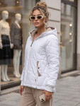 Dámska prešívaná prechodná bunda s kapucňou, biela, FashionStreet TY5781 S