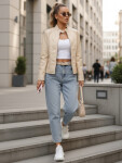 Dámska kožená bunda béžová FashionStreet TY5652 S
