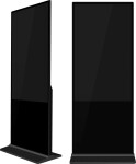 Vision Schlanker Beschilderungstotem mit integriertem 55"-Display - 4K-Auflosung - nur 22,3 mm dick mit abgerundeten Kanten - Vollglasfront - professionelles Display ohne internen Mediaplayer - integrierte Lautsprecher - 1 x HDMI-Eingang - abschliess...