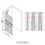 CERANO - Sprchová zástena Walk-in Onyx YL/P - 8 mm + polička/držiak na uteráky - čierna matná, bronzové sklo - 60x200 CER-689428
