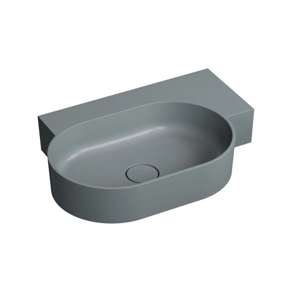 OMNIRES - OVO M+ umývadlo na dosku/závesné - pravé, 64 x 44 cm, ash grey mat; OVO645UWPAG