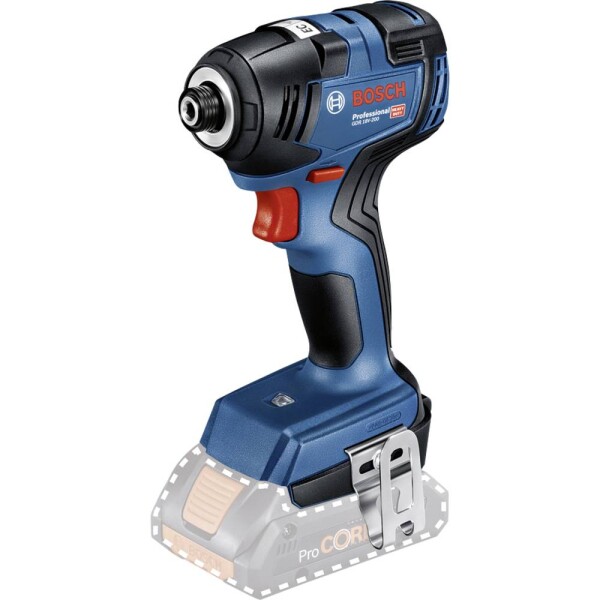 Bosch Professional GDR 18V-200 Solo, 06019J2105 aku rázový skrutkovač a uťahovák, 200 Nm, 18 V, Li-Ion akumulátor, bez akumulátoru, bez nabíjačky, bez kefiek; 06019J2105