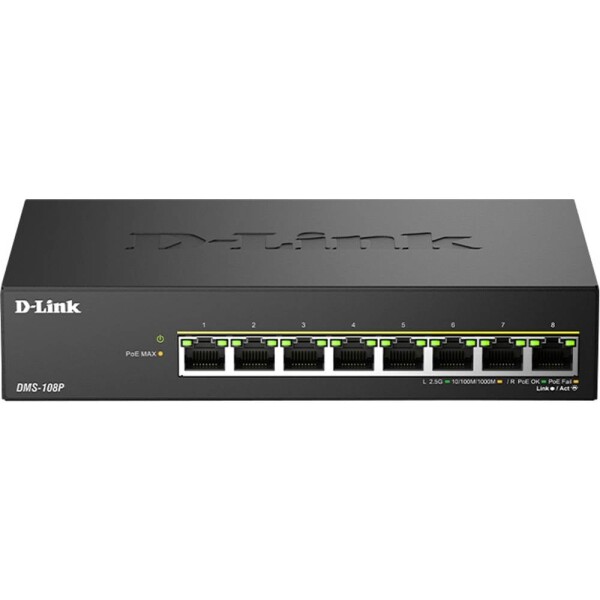D-Link DMS-108P/E sieťový switch RJ45 funkcia PoE; DMS-108P/E