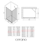 CERANO - Sprchovací kút Antelo L/P - 6 mm - chróm, transparentné sklo - 90x50x190 - otočný CER-477374