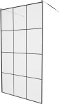 MEXEN/S - KIOTO samostatne stojaca sprchová zástena 100 x 200, transparent/čierna vzor 8 mm, chróm 800-100-002-01-77