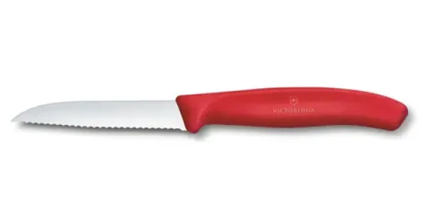 VICTORINOX Swiss Classic Kuchynský nôž 8 cm červená / vrúbkované ostrie (6.7431.C1)