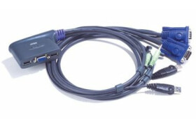 ATEN CS-62U / 2-port mini KVM USB / audio / 1.8m integrované káble (CS-62U)