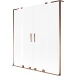 MEXEN/S - Velar L Duo dvojkrídlová posuvná vaňová zástena 150 x 150, dekor, ružové zlato 896-150-003-32-60