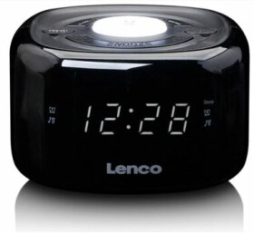 Lenco CR-12 čierna / FM rádio / Hodiny / Alarm / Nočné svetlo / LED displej (CR-12BK)