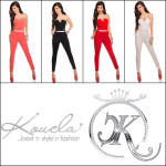 Sexy Koucla bandeau jumpsuit rhinestones