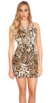 Sexy Minidress with Neckstrap in animalprint SNAKE Einheitsgroesse