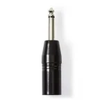 Nedis XLR adaptér čierna / XLR 3pinová zástrčka / jack 6.35 mm / poniklovaný (COTP15942BK)