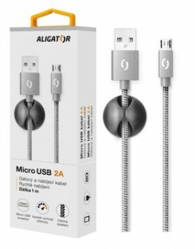 Aligator Premium Dátový kábel 2A Micro USB sivá (DATKP02)