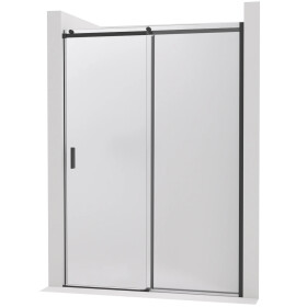 CERANO - Sprchové posuvné dvere Santoro - pravá - 6 mm - čierna matná, mliečne sklo - 140x195 CER-663235