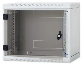 Triton 19" rozvádzač jednodielny 9U/600mm / Rozvádzač / Nástenné / Odnímateľné bočnice / Celosklenené dvere (RUA-09-AS6-CAX-A1)