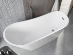 MEXEN/S - Alta voľne stojaca vaňa 170 x 75, biela, sifón a prepad kartáčovaný grafit 52141707500-66