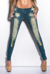 Sexy KouCla skinnies in used look with studs denimblue