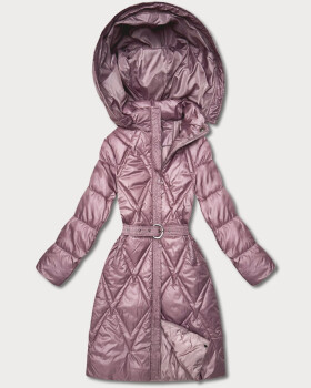 Ružový prešívaný prechodný kabát s kapucňou Goodlookin (Y3-9215-52) odstíny růžové XXL (44)